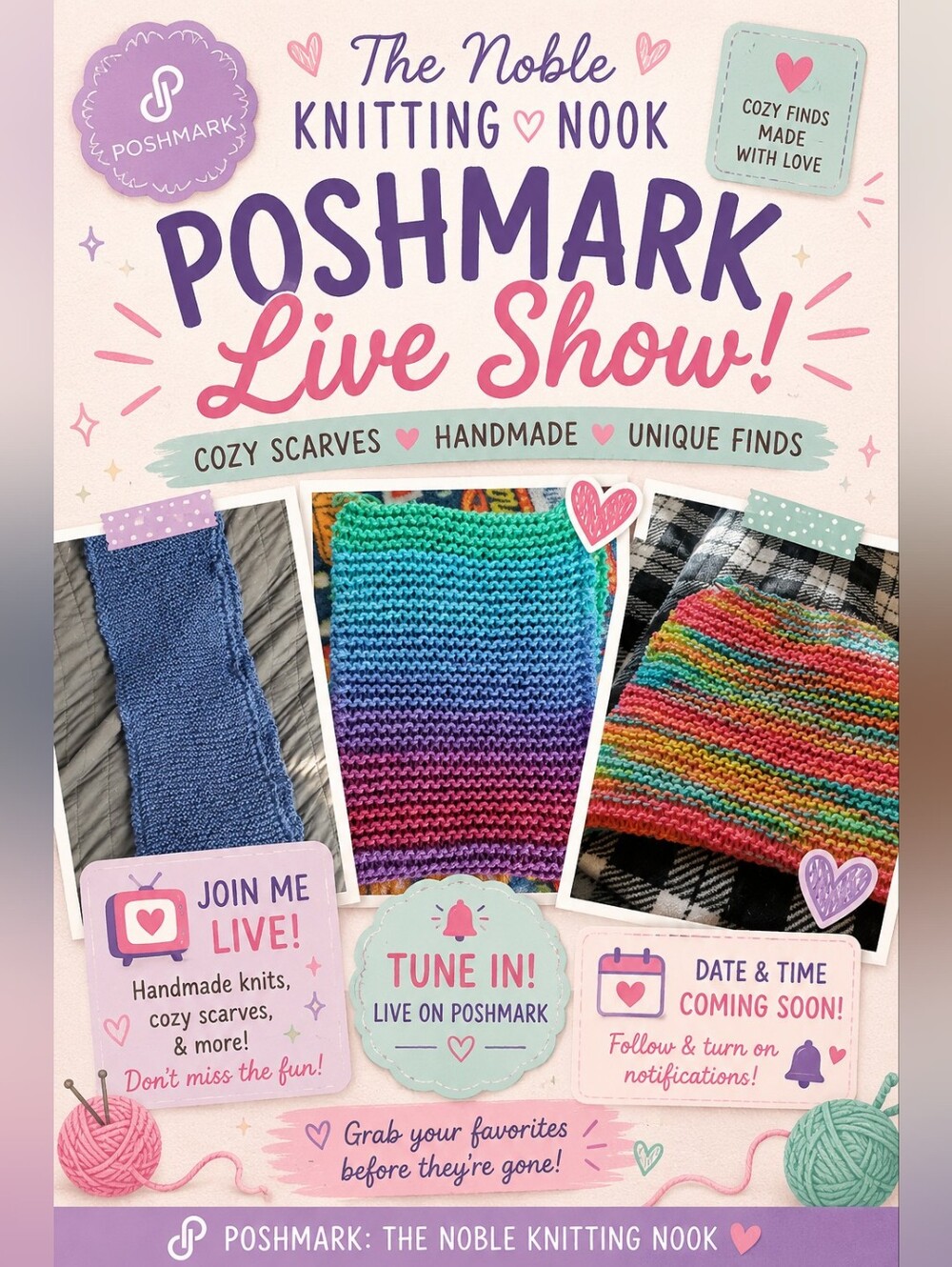The Noble Knitting Nook Handmade Scarfs Multicolor Poshmark Flyer